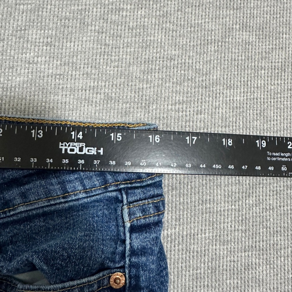 Levi's 519 Low Flare Jeans 13 JR Womens 32x31 Medium Wash Distressed Raw Hem Y2K - Picture 7 of 16
